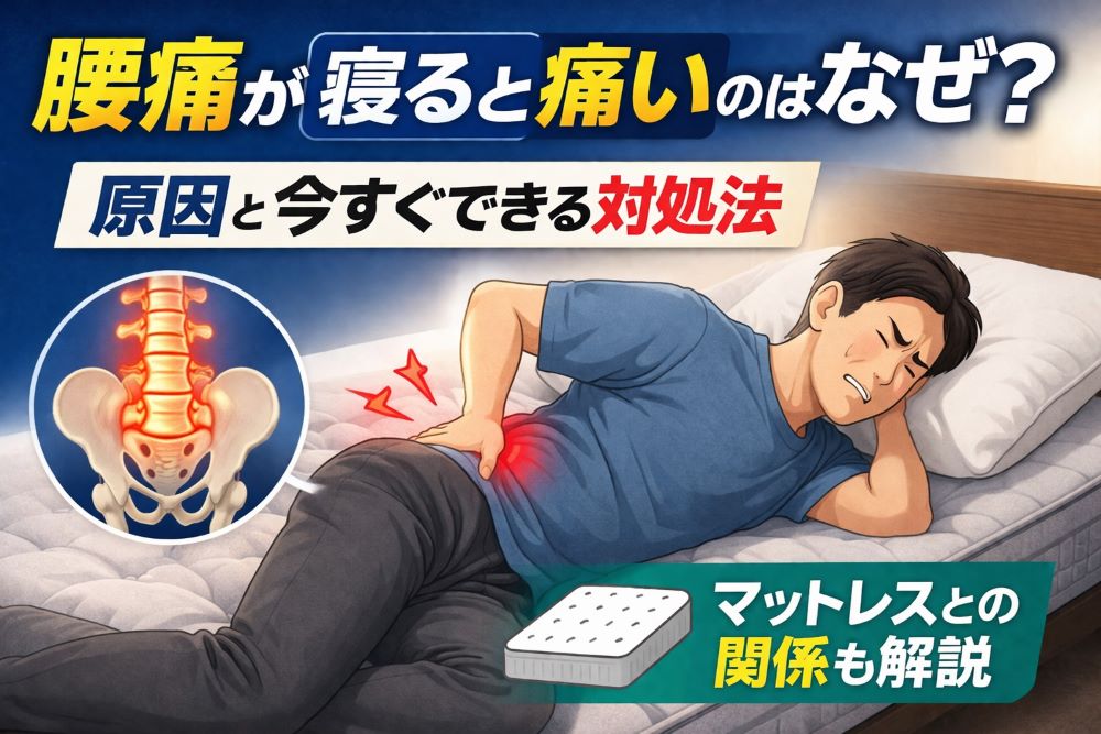 腰痛が寝ると痛い原因と対処法を解説するイメージ｜マットレスとの関係