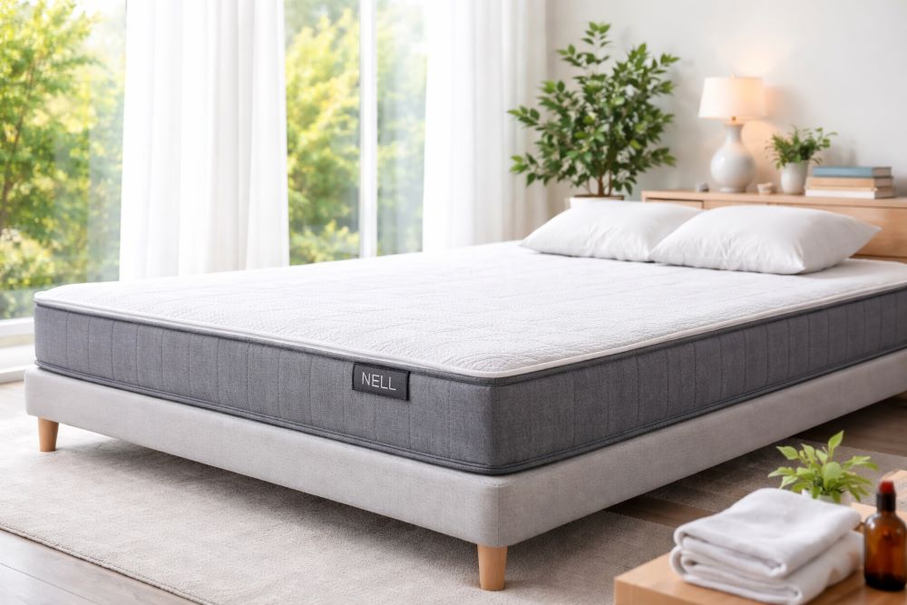 NELLマットレスの特徴をイメージした寝室の画像