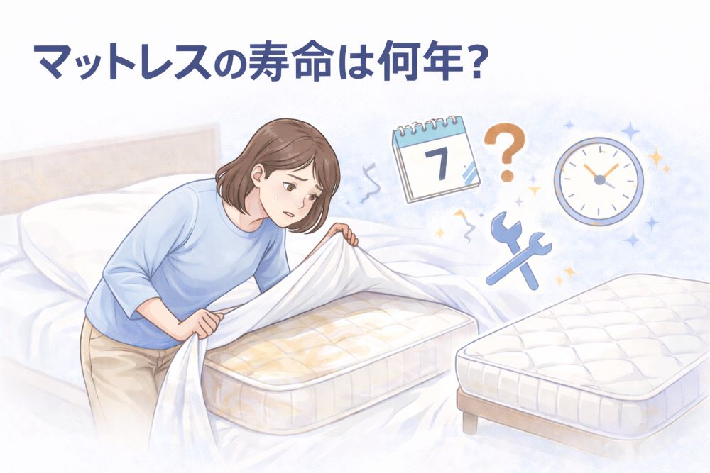 マットレスの寿命は何年かを解説するイメージ｜劣化したマットレスと買い替えのタイミング