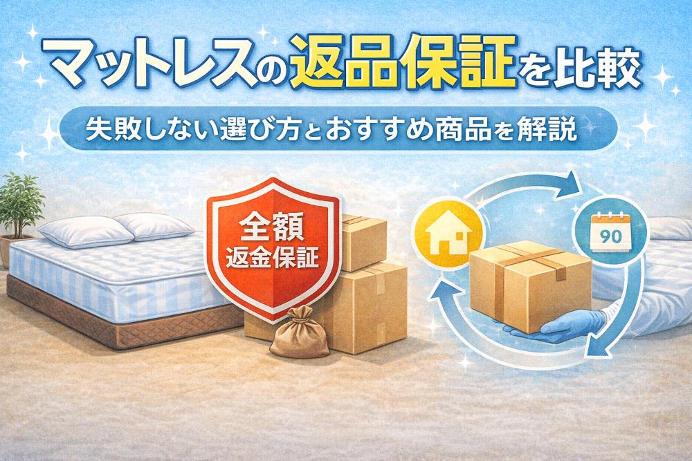 マットレスの返品保証を比較したイメージ｜失敗しない選び方と返金保証の仕組みを解説