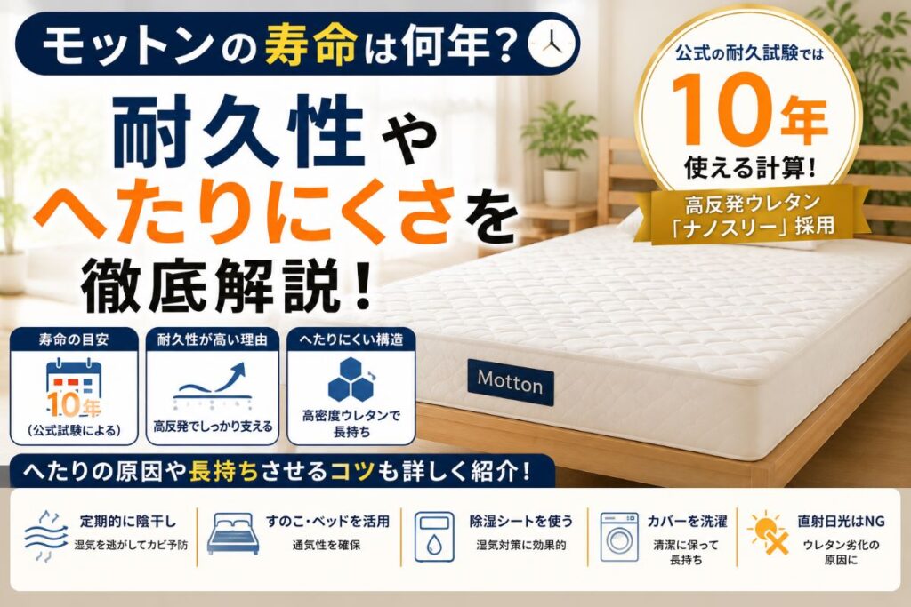 モットンマットレスの寿命と耐久性を解説する高反発マットレス