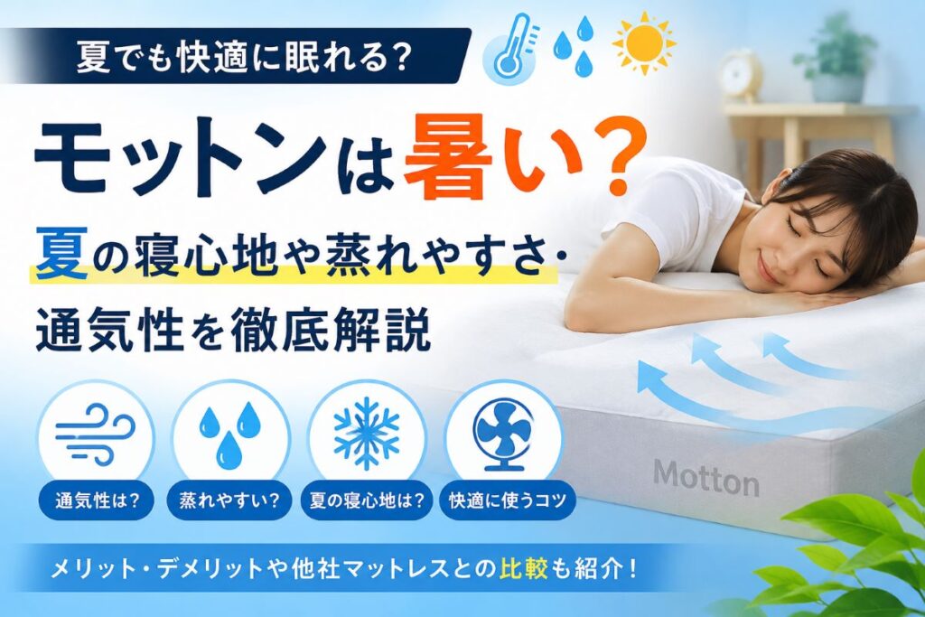モットンは暑い？夏の寝心地や通気性・蒸れやすさを解説したイメージ