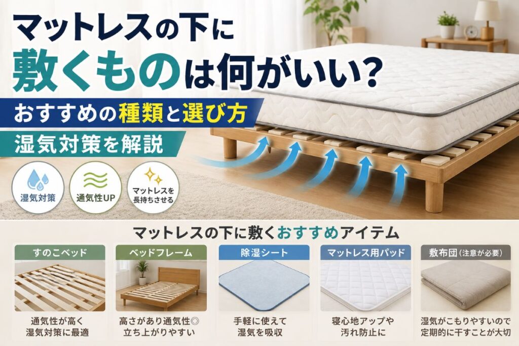 マットレスの下にすのこを敷いて湿気対策をする方法