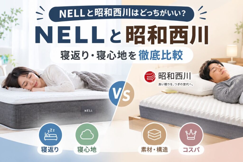 NELLと昭和西川ムアツを寝返り・寝心地で比較したマットレス比較画像