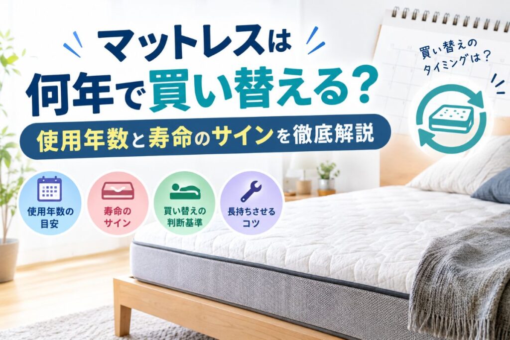 マットレスは何年で買い替える？使用年数と寿命のサインを解説
